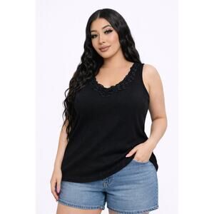 Tank Top Black Lace Y2K Cute Goth Fairygoth Whimsycore Festival Witchy Size XXL